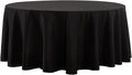 Round Tablecloth 120 Inch 1 Pack Black Tablecloths Washable Decorative Linen by AOCOZHomeLifeMuseum