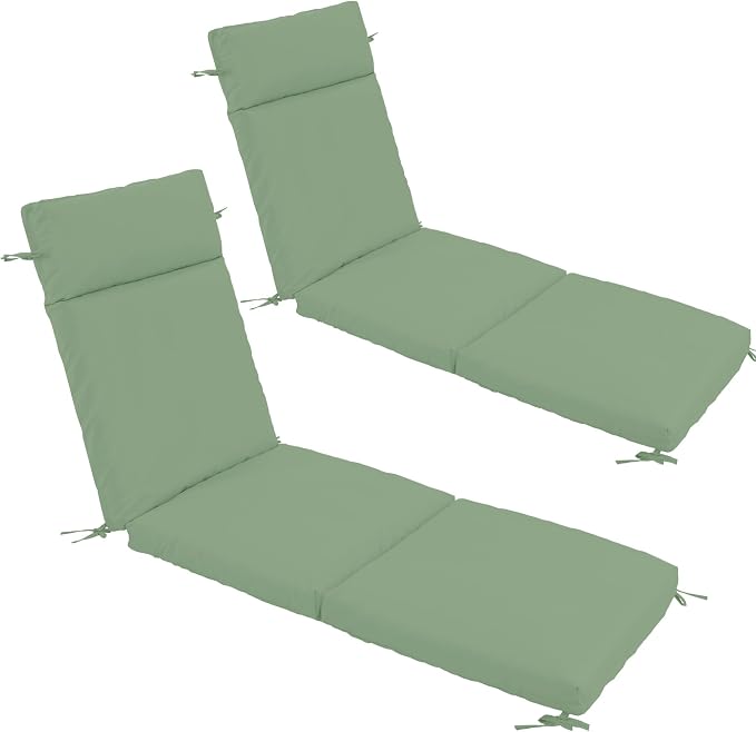 Chaise Lounge Cushion 72x21x3 Inch – Set of 2 Outdoor Lounge Chair Cushions by Unknown