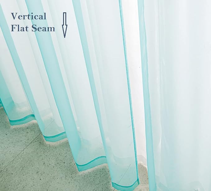 PI Turquoise Sheer Curtains 84 Inches Length - Image 5
