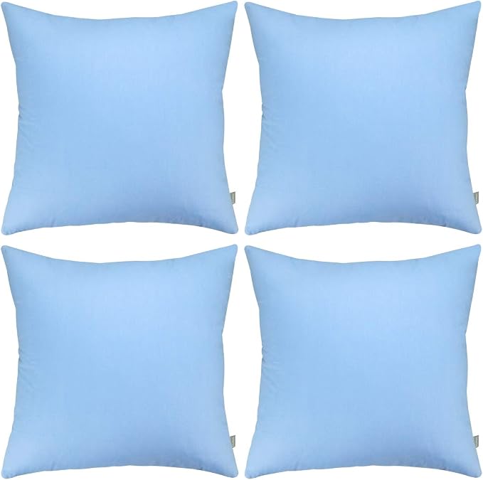 Thmyo 4-Pack 100% Cotton Comfortable Solid Decorative Throw Pillow Case by Thmyo
