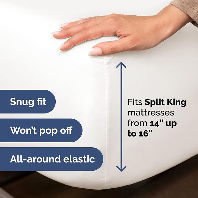 Split Head King Sheet Set – 4 Piece Flex Split Top King Sheets - Image 4