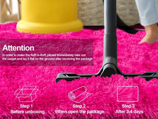 Large Fuzzy Rug 8x10 Feet Hot Pink Fluffy Rug - Image 6