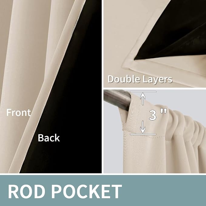 BGment Short Blackout Curtains for Bedroom, Thermal Insulated Full Room - Image 9