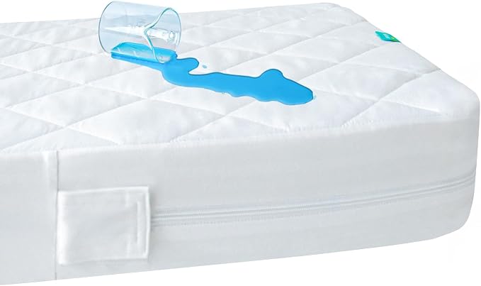 Zippered Mini Crib Mattress Protector, Waterproof Playard Mattress Encasement by Bilobanbabybedding