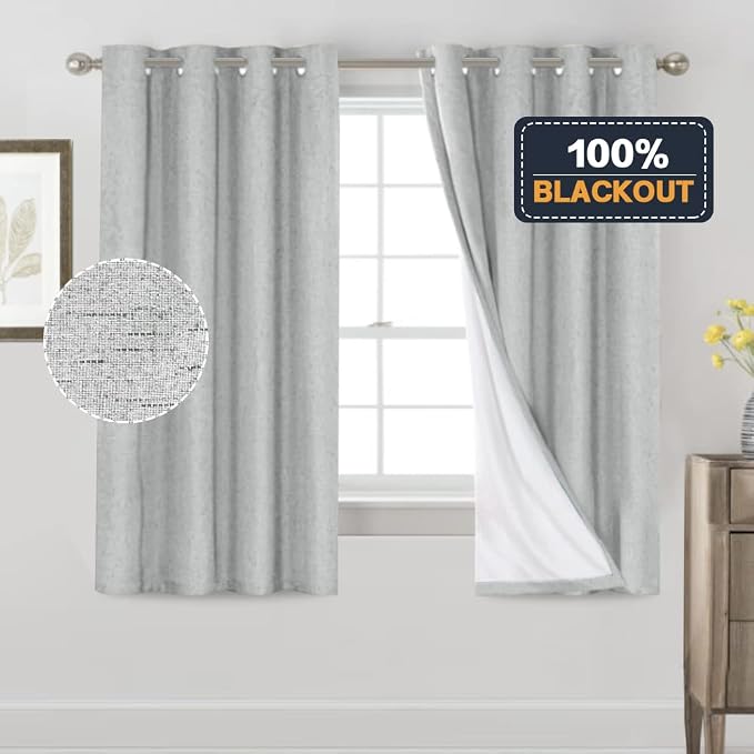 PrinceDeco Blackout Curtains 63 Inch Length Short Blackout Curtains 2 Panels - Image 6