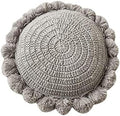 Round Throw Pillow Boho with Pom Poms Fringe Tassels, Bohemian Cute Decorative by Unknown
