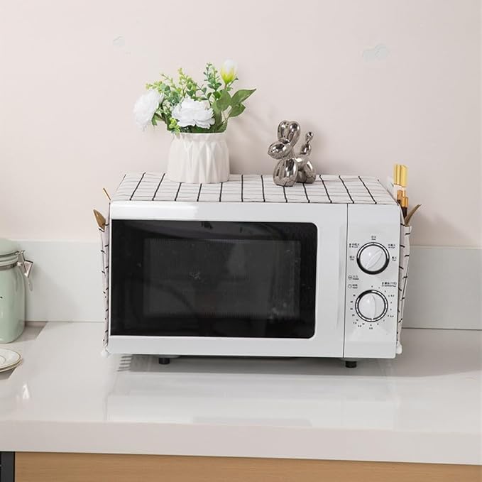 Microwave Oven Cover Dust Oil Proof Cotton Linen Waterproof Fabric Cloth - Image 6