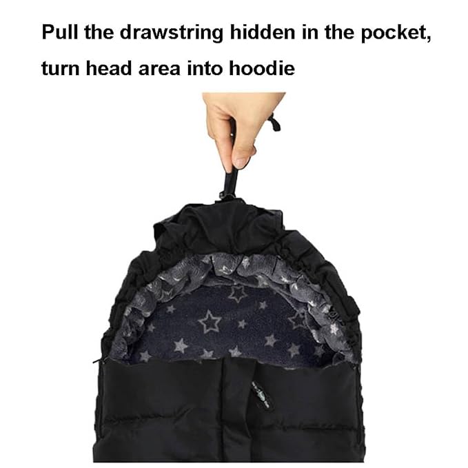 Front Height Adjustable Winter Waterproof Stroller Bunting Bag, Winter Stroller - Image 4
