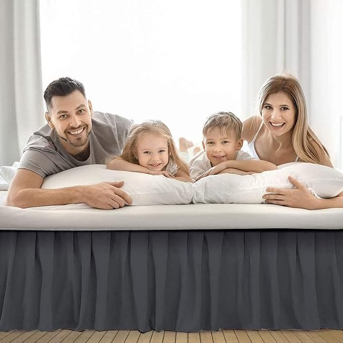 Ruffle Bed Skirt with Split Corners, Microfiber Dust Ruffled - Image 6