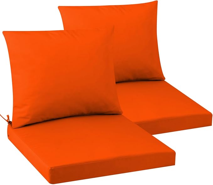 Outdoor Seat Cushion Set 19 x 19 In, Water-Resistant & Fade-Resistan, Patio by Unknown