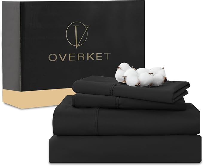 100% Egyptian Cotton Sheets Cal King Sheet Set 4PCS 1000 Thread Count Sateen by overket