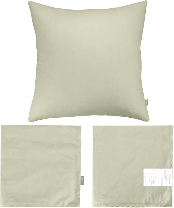 4-Pack 100% Cotton Comfortable Solid Decorative Throw Pillow Case, Thmyo Square - Image 7