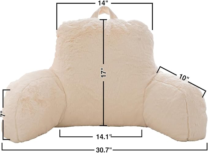 Holawakaka Standard Faux Fur Bed Rest Pillow - Image 2