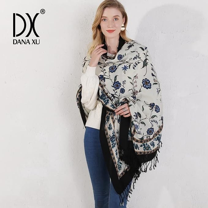DANA XU 100% Merino Wool Pashmina Shawl - Image 9
