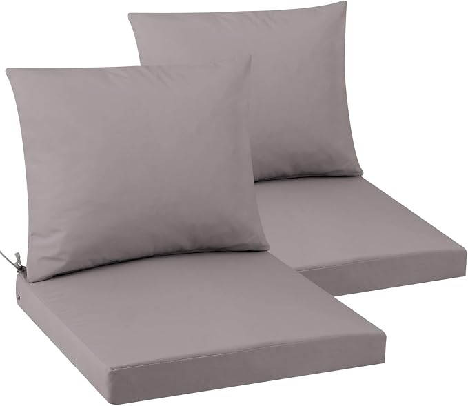 Outdoor Seat Cushion Set 24 x 24 In, Water-Resistant & Fade-Resistan, Patio by Unknown