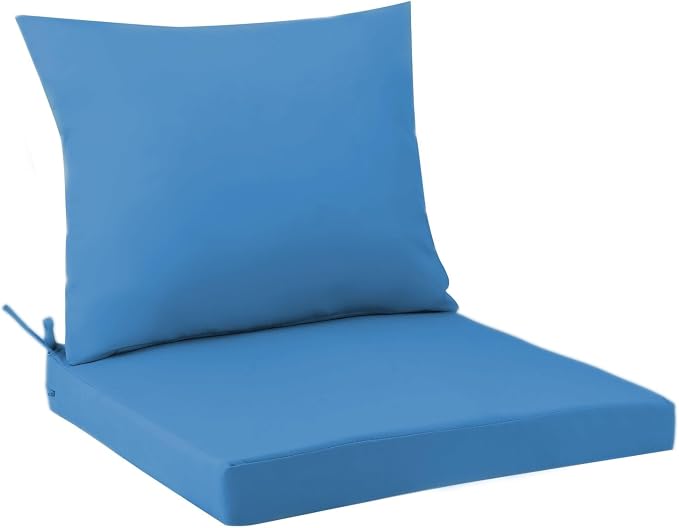 Outdoor Seat Cushion Set 19 x 19 In, Water-Resistant & Fade-Resistan, Patio - Image 2
