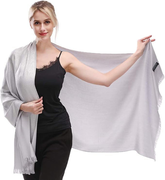 LMVERNA Women's Sparkling Metallic Soft Pashmina Shawls and Wraps Scarf in by LMVERNA