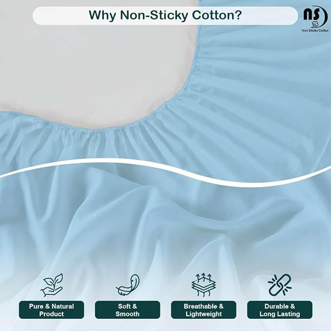 NON Sticky cotton Twin Size Sleeper Sofa Sheets, 4 Piece Egyptian Cotton Bed - Image 4