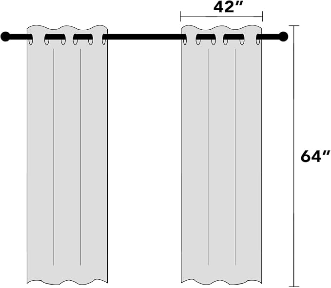 PrinceDeco Blackout Curtains 64" Long 2 Panels Set 100% Blackout Curtains - Image 8