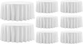 Round Tablecloth 132 Inch 8 Pack White Tablecloths Washable Decorative Linen by AOCOZHomeLifeMuseum
