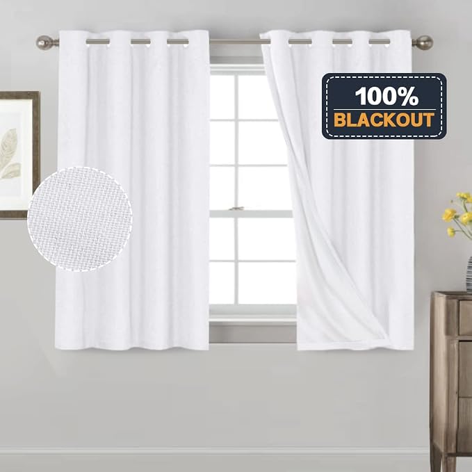 PrinceDeco 100% Blackout Linen Textured Curtains - Image 7