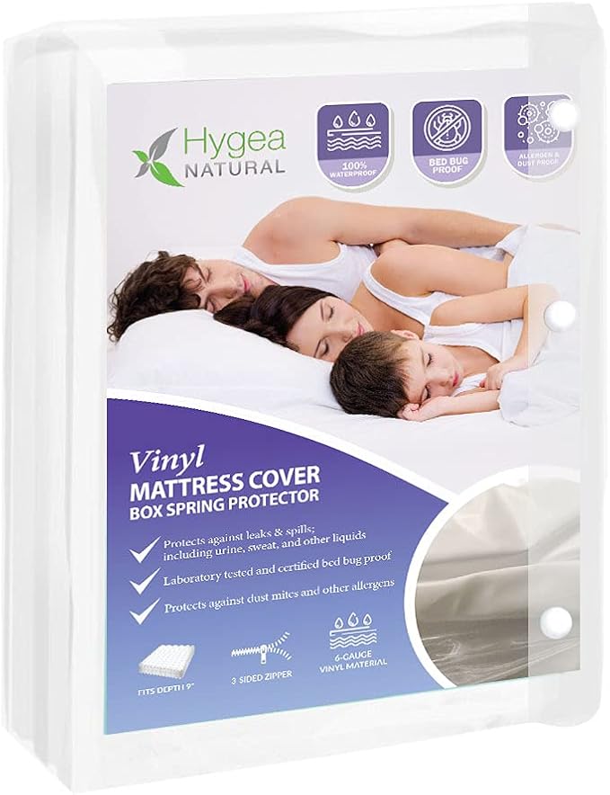 Hygea Natural King Size Tear-Free Vinyl Box Spring & Mattress Cover by HygeaNatural