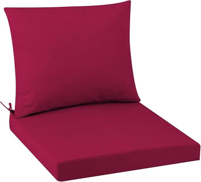 Outdoor Seat Cushion Set 22 x 22 In, Water-Resistant & Fade-Resistan, Patio by Unknown