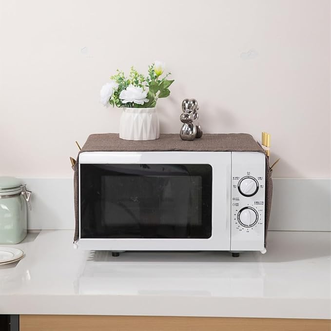 Microwave Oven Cover Dust Oil Proof Cotton Linen Waterproof Fabric Cloth - Image 6