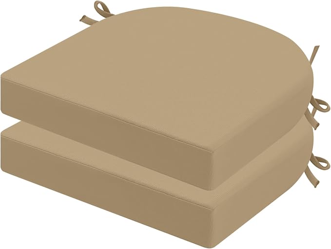 idee-home Outdoor Chair Cushions Set of 2, Thick 19" x 19" x 3" Outdoor Seat by idee-home