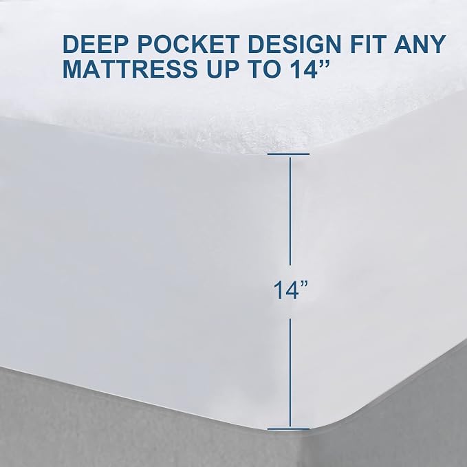 Full Size Mattress Protector Waterproof, Smooth Top Mattress Protector - Image 4