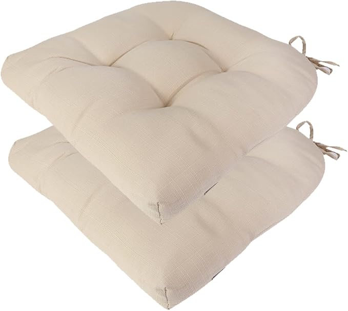 Outdoor Chair Cushions 19 x19 Inch, Water Resistant Tufted Seat Cushions 19" by FUNHOME