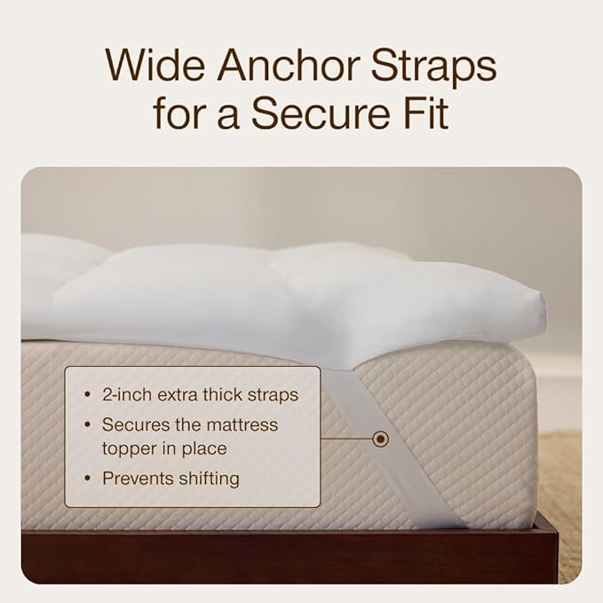 Coop Home Goods Essence Down Alternative Mattress Topper Full, Plush 2-Inch - Image 5