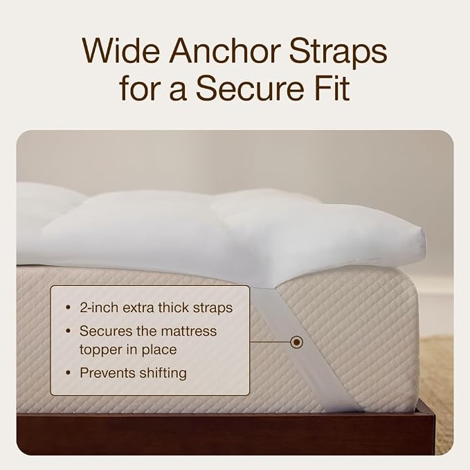 Coop Home Goods Essence Down Alternative Mattress Topper Queen, Plush 2-Inch - Image 5