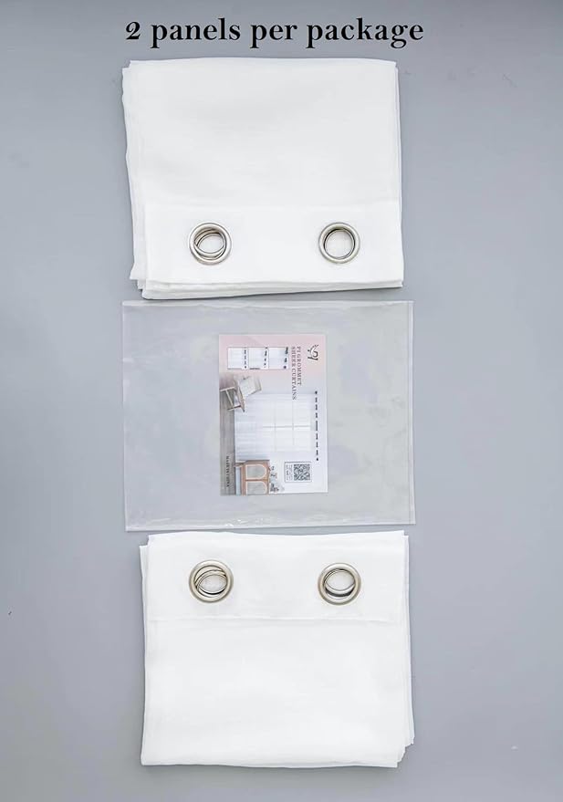 PI Mint Sheer Curtains with Eyelets, Light Voile Textured, Cool Window Backdrop - Image 7