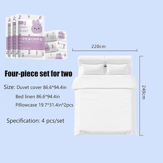 E I F E R Disposable Bed Sheets Fitted Sheet, Disposable Travel Sheets - Image 3