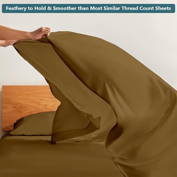 Sleeper Sofa Bed Sheet Set – Full Size, 100% Cotton, 338 Thread Count – 4-Piece - Image 6