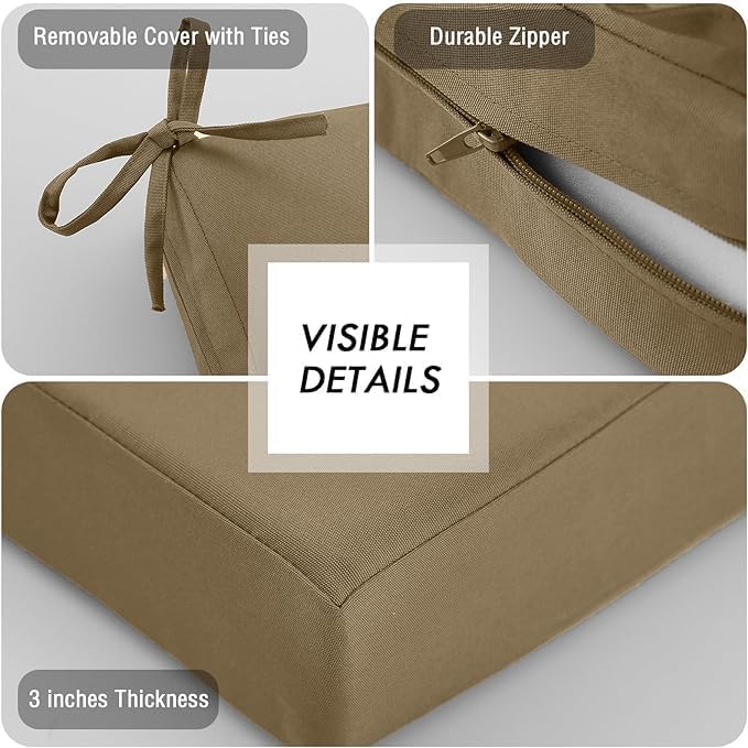 idee-home Outdoor Cushions for Patio Furniture, Outdoor Seat Cushion, - Image 5