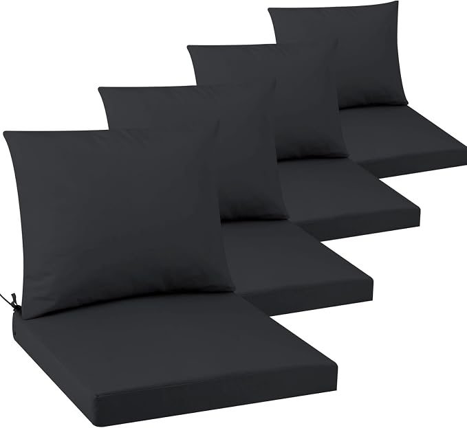 Outdoor Seat Cushion Set 19 x 19 In, Water-Resistant & Fade-Resistan, Patio by Unknown