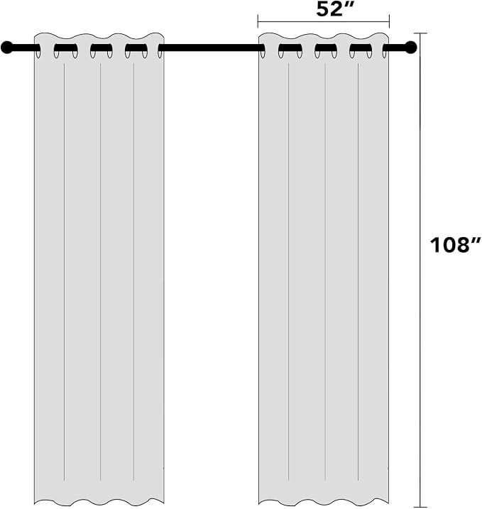 PrinceDeco 100% Blackout Curtains 108 Inches Long 2 Panels Set - Image 7