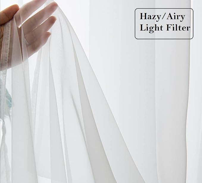 PI Ivory Sheer Tier Curtains 30 Inches Length - Image 4