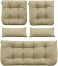 QILLOWAY Outdoor Patio Wicker Seat Cushions Group Loveseat/Two U-Shape/Two by QILLOWAY