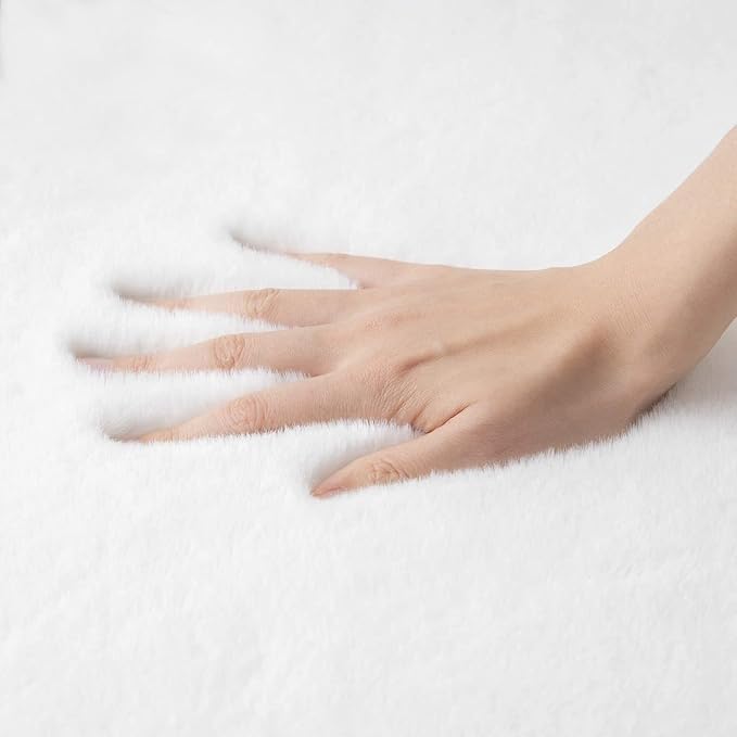 White Faux Rabbit Fluffy Fur Rugs - Image 7