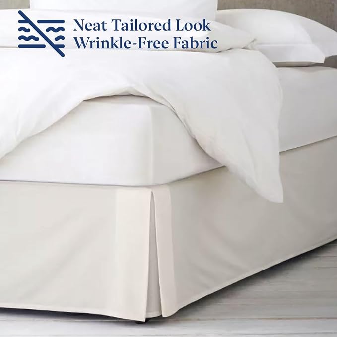 SKY BEDDINGS Luxury Pleated Queen Bed Skirt - Image 4