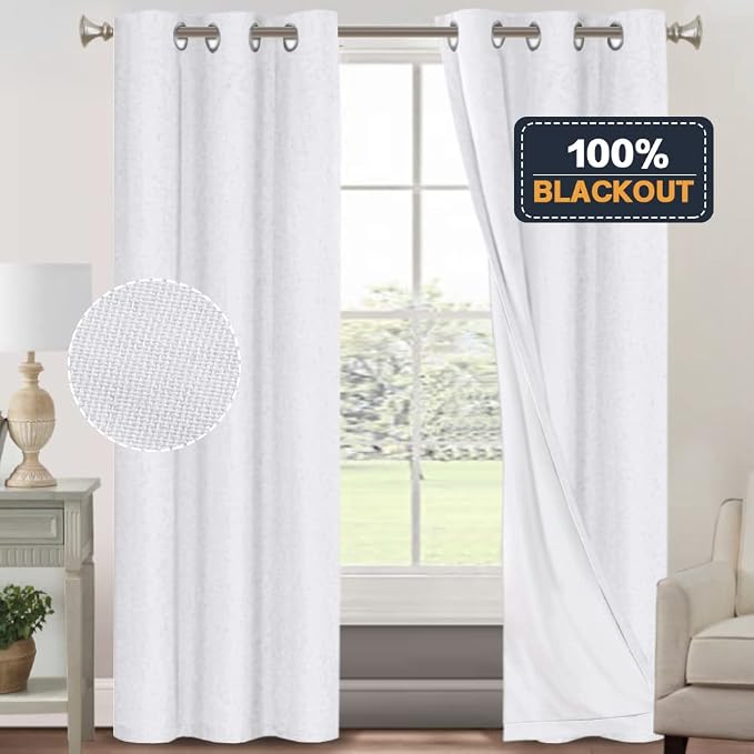 PrinceDeco Blackout Curtains 84 inch Length 2 Panels Set 100% Blackout Curtains - Image 7