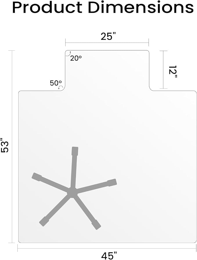 Tempered Glass Chair Mat with Lip, - Image 6