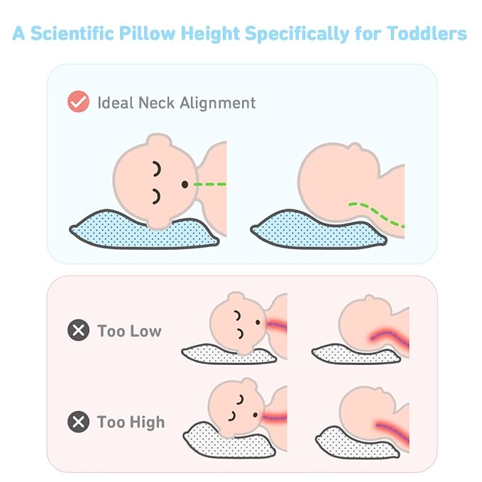 Babebay 2-Pack Toddler Pillow, 13X18 Cotton Toddler Pillows - Image 6