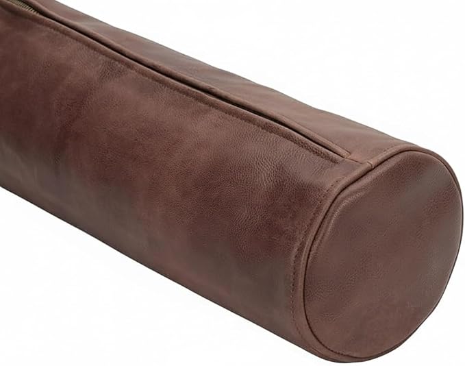Leather Cylindrical Cushion Cover – 100% Lambskin Round Bolster Pillow Cover | by SouthBeachLeather