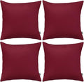 4-Pack 100% Cotton Comfortable Solid Decorative Throw Pillow Case Square by Thmyo