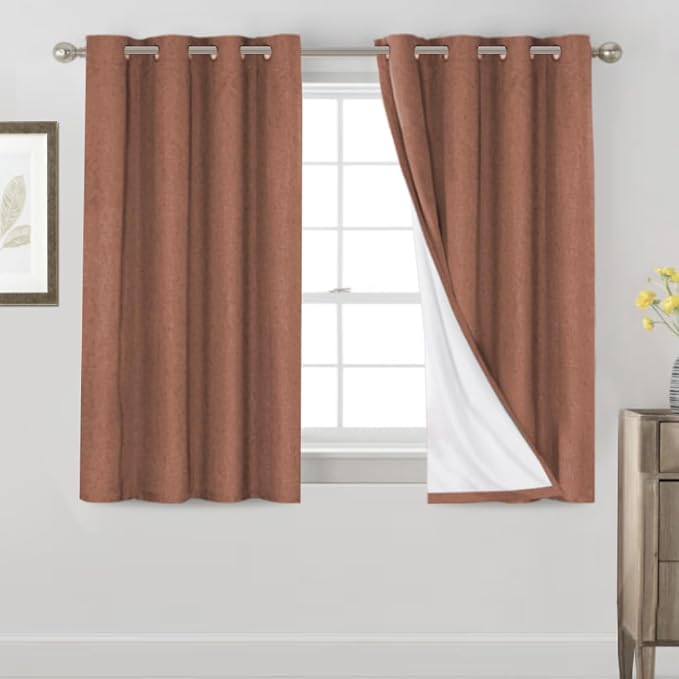 PrinceDeco Primitive Textured Linen 100% Blackout Curtains by PrinceDeco