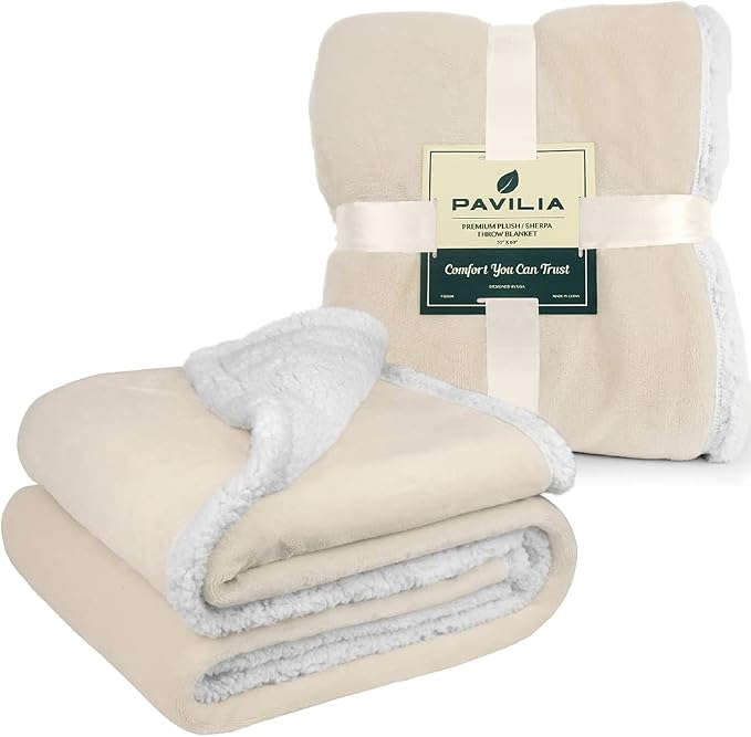 PAVILIA Sherpa Fleece Throw Blanket - Image 9